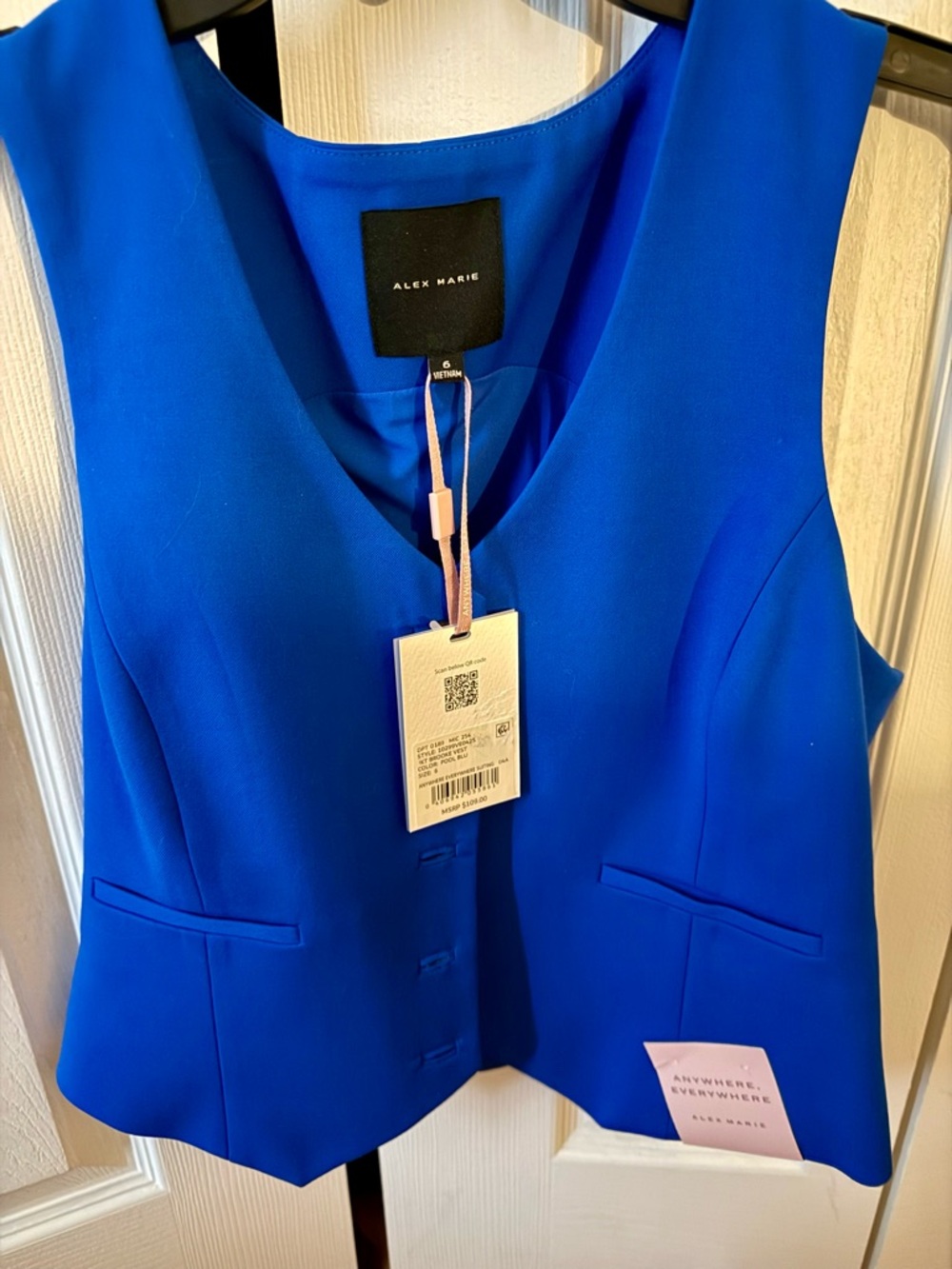 Alex Marie Bold Blue Tailored Women's Vest